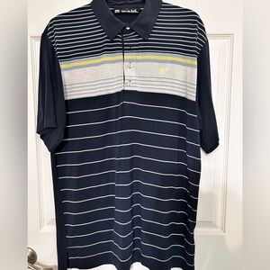 Travis Mathew Navy Light Blue Yellow Polo‎ size L